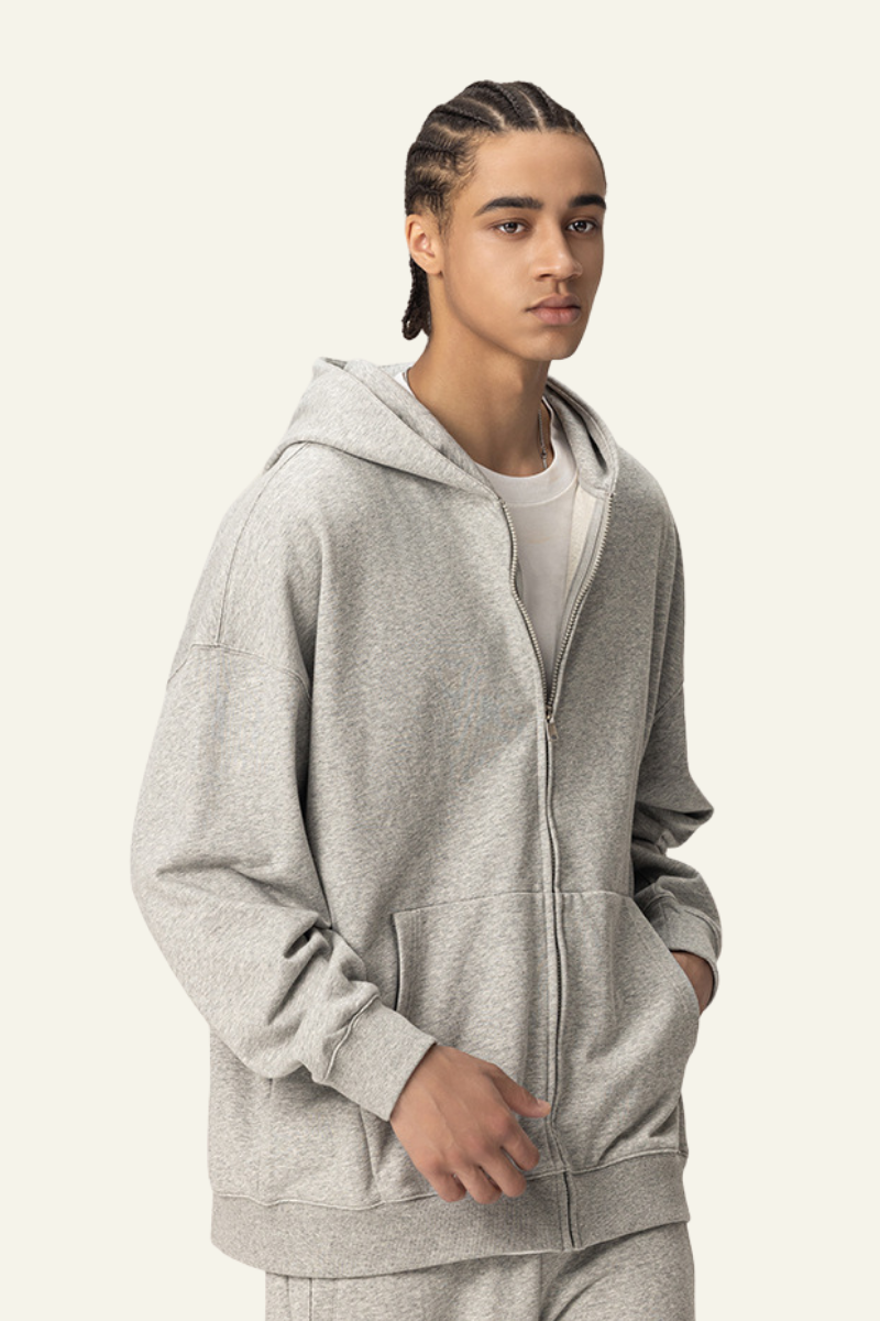 Men's Streetwear Full Zipper Hooded Jacket