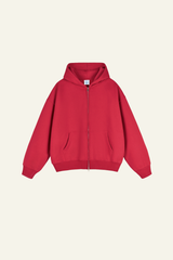 Men's Streetwear Fleece-lined  Full-Zipper Hooded Jaacket