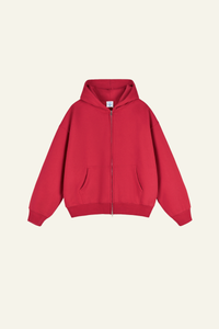 Men's Streetwear Fleece-lined  Full-Zipper Hooded Jaacket