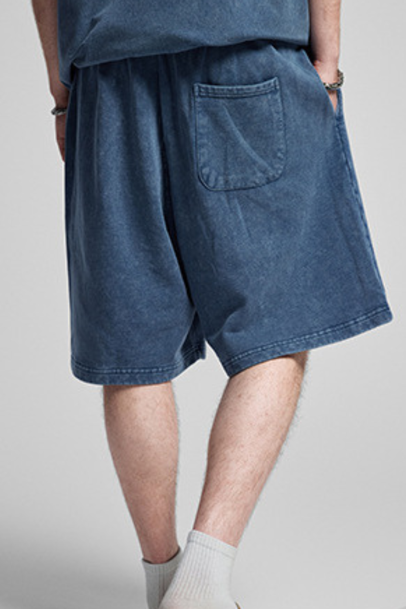 Men's Summer 320g Washed Batik Loose 9 Color Shorts