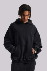 Men's Cotton Retro Faux-Two-Piece Washed  Hoodie