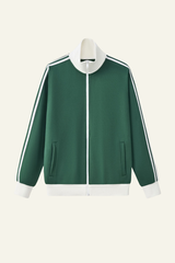 Men's Streetwear Vintage Stand-Collar Side-Striped Jacket