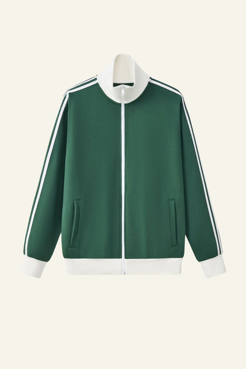 Men's Streetwear Vintage Stand-Collar Side-Striped Jacket