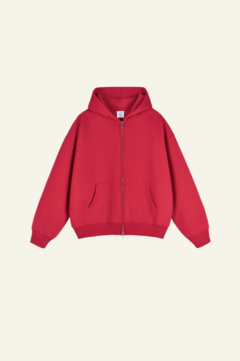 Women's Streetwear Fleece-lined  Full-Zipper Hooded Jaacket