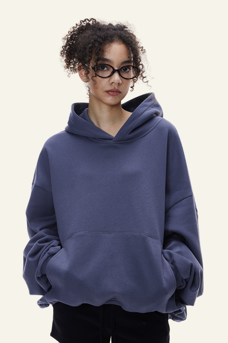 Women's  Streetwear Short Curved-Hem  Hoodie