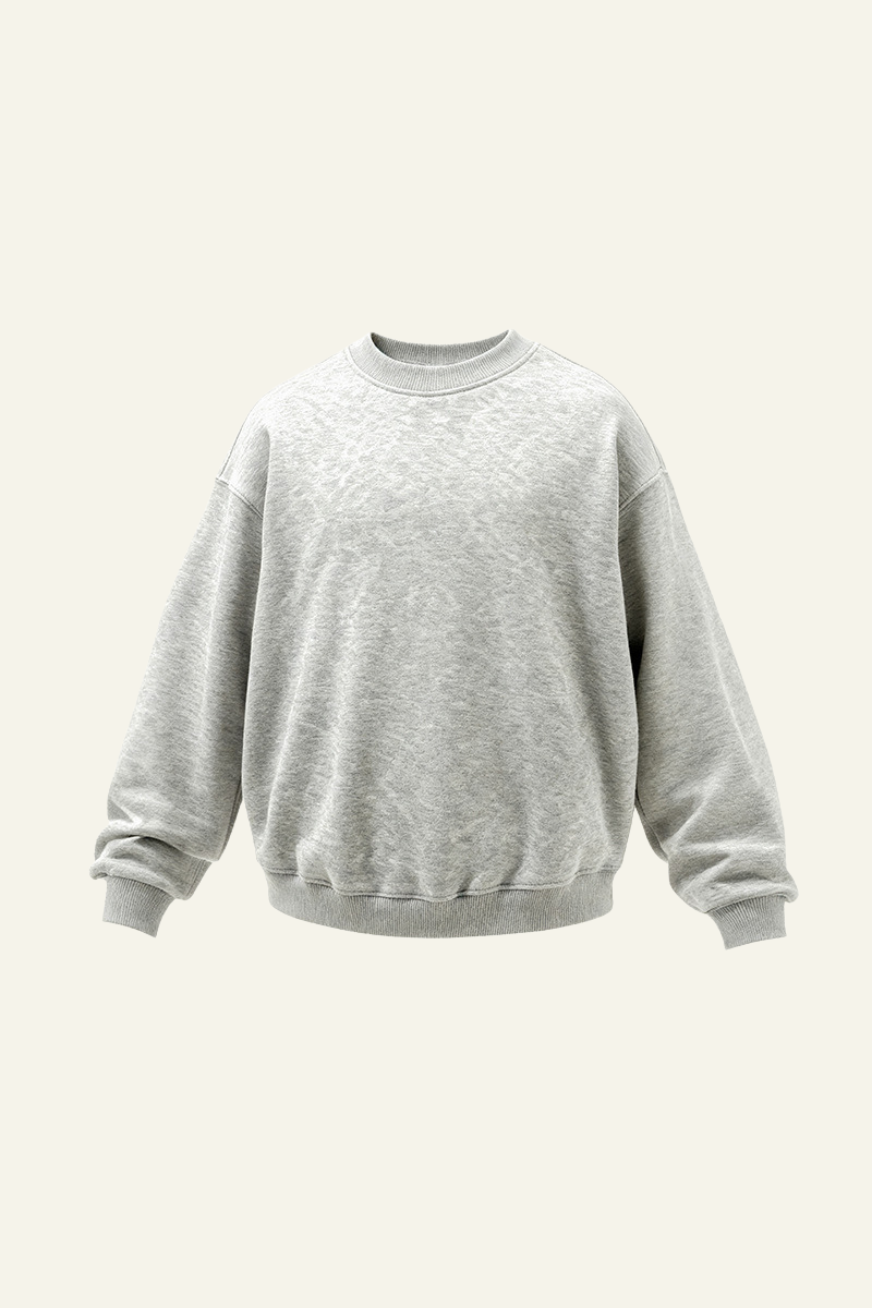 Men's Drop Shoulder Fleece Lined Solid Sweatshirt.