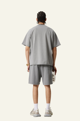 Men's Cotton Streetwear Vintage Set:T-shirt And Short