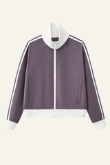 Women's Streetwear Vintage Stand-Collar Side-Striped Jacket