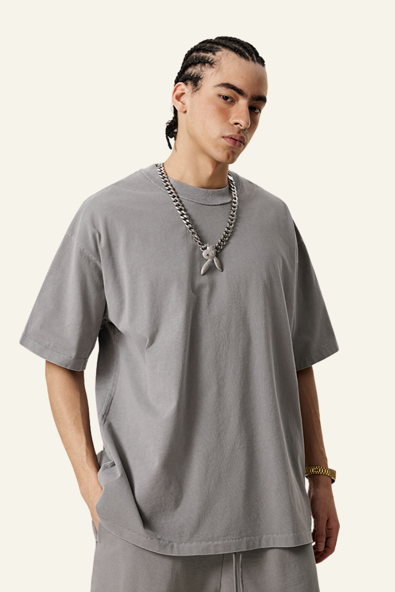 Men's Cotton Streetwear Washed T-Shirt