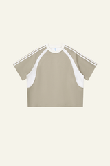Men's  Cotton Side Striped Color Block Streetwear T-shirt.