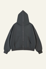 Men's Streetwear Cropped Full Zipper Hooded Jacket