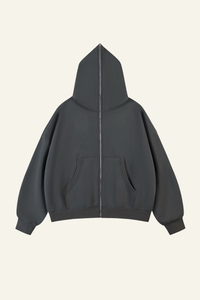 Men's Streetwear Cropped Full Zipper Hooded Jacket