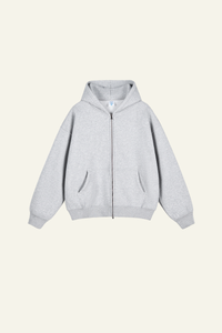 Men's Streetwear Fleece-lined  Full-Zipper Hooded Jaacket