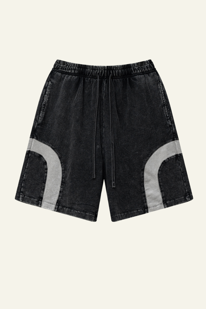 Men's Cotton Streetwear Color Block Shorts.