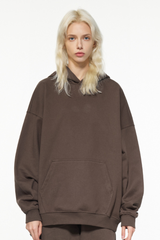 Women's FallWinter 430g Terry Solid LooseDropShoulder Hoodie