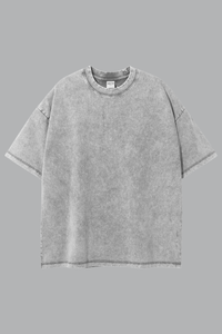 Men's Summer 275g Washed Batik Oversized Small Neck Tee