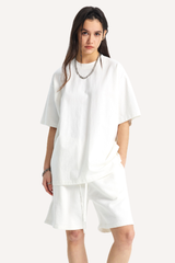 Unisex Summer Washed Distressed Fade Tee & Shorts Set