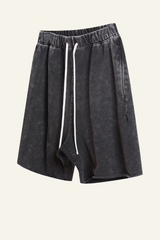 Men's Vintage Washed Cotton Frayed-Hem Shorts