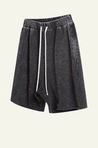 Men's Vintage Washed Cotton Frayed-Hem Shorts