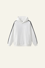 Men's Streetwear Side-Striped Solid Hoodie