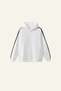 Men's Streetwear Side-Striped Solid Hoodie