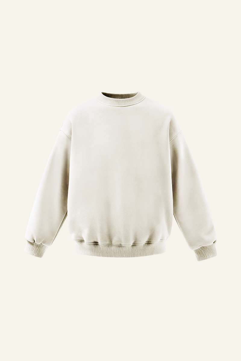 Women's Drop Shoulder Fleece Lined Solid Sweatshirt.