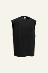 Men's Cotton Washed Retro Round-necked Tank Top