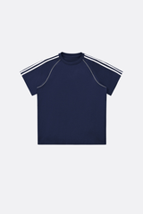 Women's Cotton Streetwear Color-blocked Patchwork T-shirt