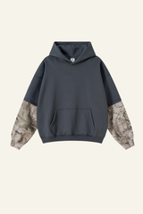 Men's Streetwear Faux Two-Piece Fleece-Lined Hoodie