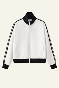 Women's Streetwear Vintage Stand-Collar Side-Striped Jacket