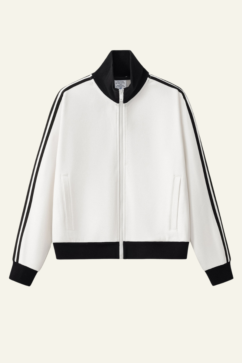 Women's Streetwear Vintage Stand-Collar Side-Striped Jacket