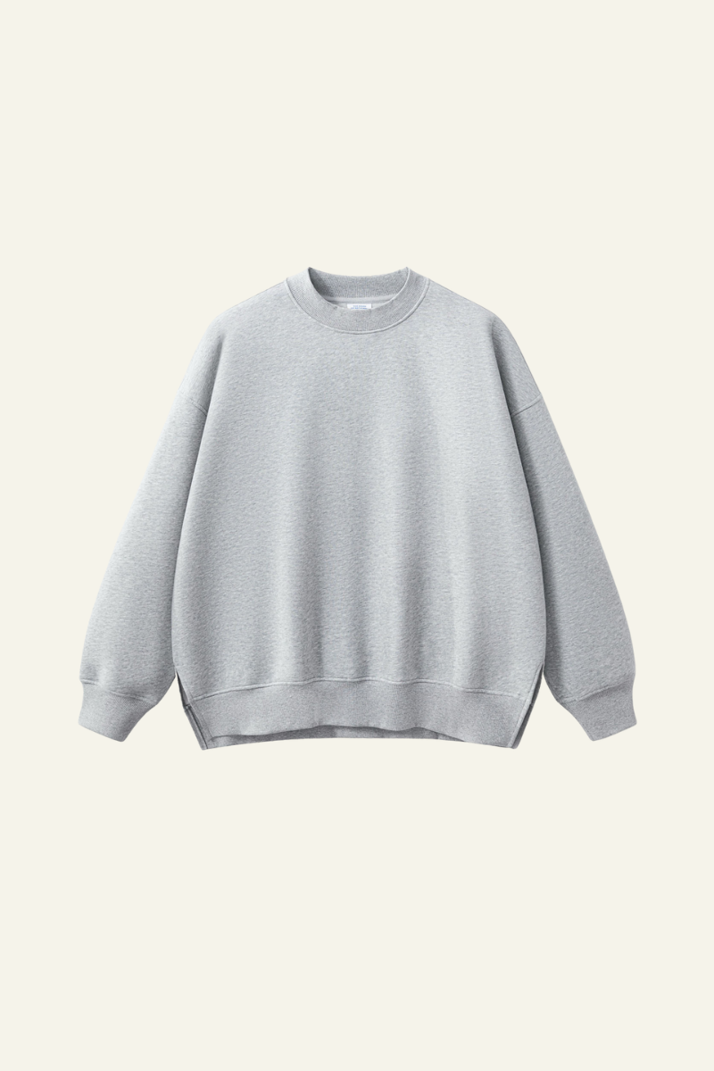 Men's Streetwear Side-Seamed Fleece-lined Pullover