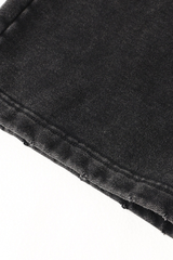 Men's Cotton Streetwear Washed Worn-Out Curved-Blade Pants