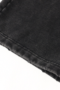 Men's Cotton Streetwear Washed Worn-Out Curved-Blade Pants