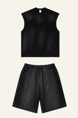 Men's Vintage Gradient Cotton Set:T-shirt And Short