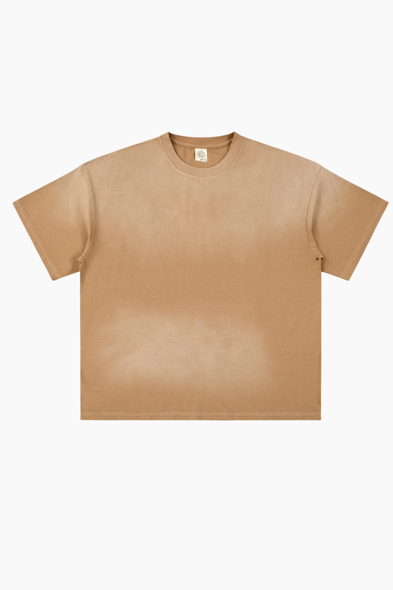 Men's Summer Cotton Washed Spray Fade Oversized Tee