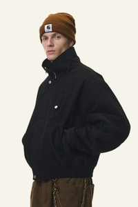 Men's Streetwear Detachable Collar Fleece Stand Jacket