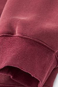 Men's Fleece-Lined Thick Washed Distressed Hoodie.