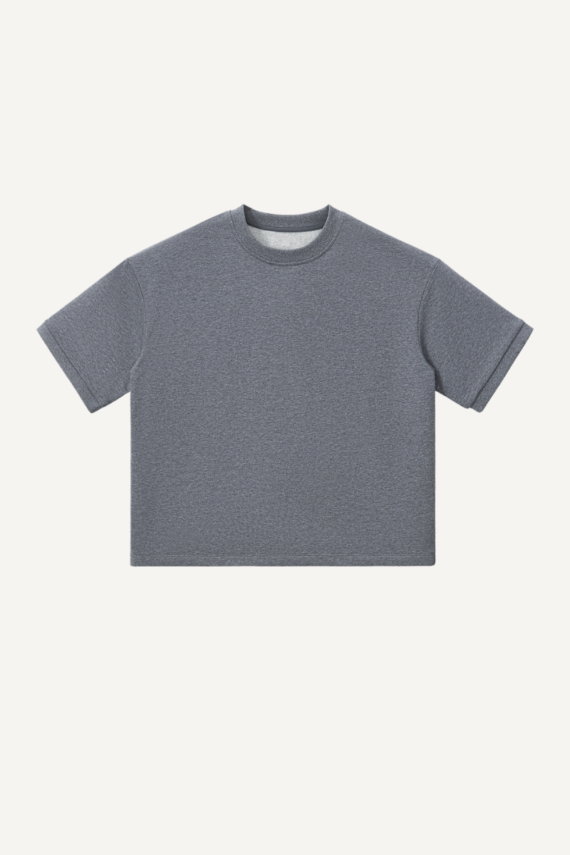 Men's 280g Cropped Oversized Crewneck Terry Cuff Vintage Tee