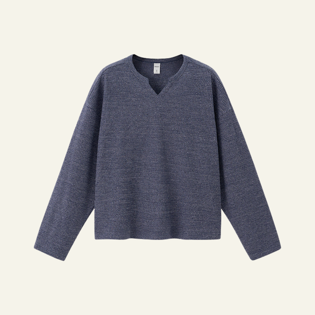 Men's Streetwear V-Neck Waffle Textured Knit Sweater