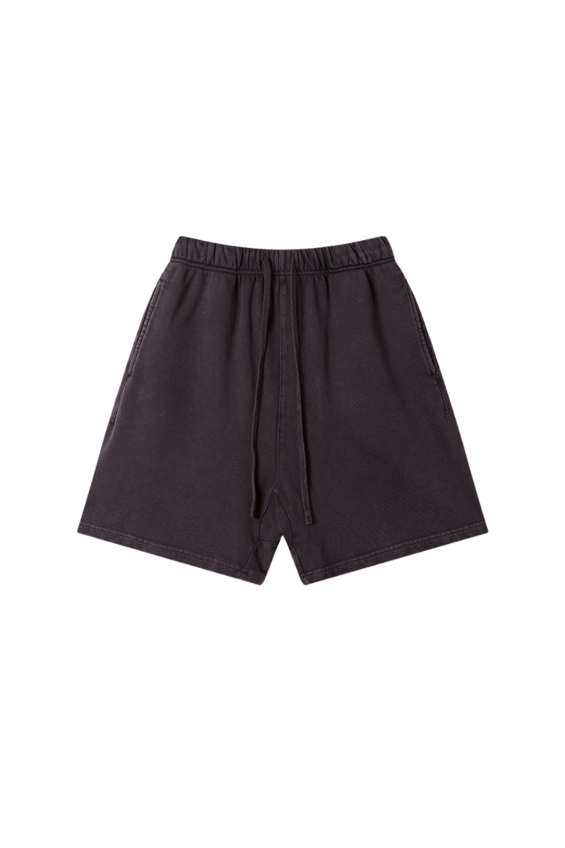Unisex Spring Summer 360g Cotton Washed Drawstring Shorts