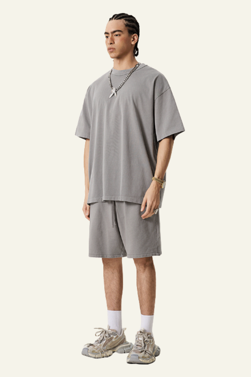 Men's Cotton Streetwear Set:T-Shirt & Short