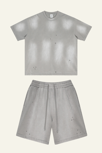 Men's Streetwear Cotton Set:Sleeveless T-shirt And Short