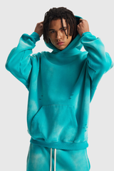 Men's Streetwear Washed 360G Heavyweight Cut Hoodie