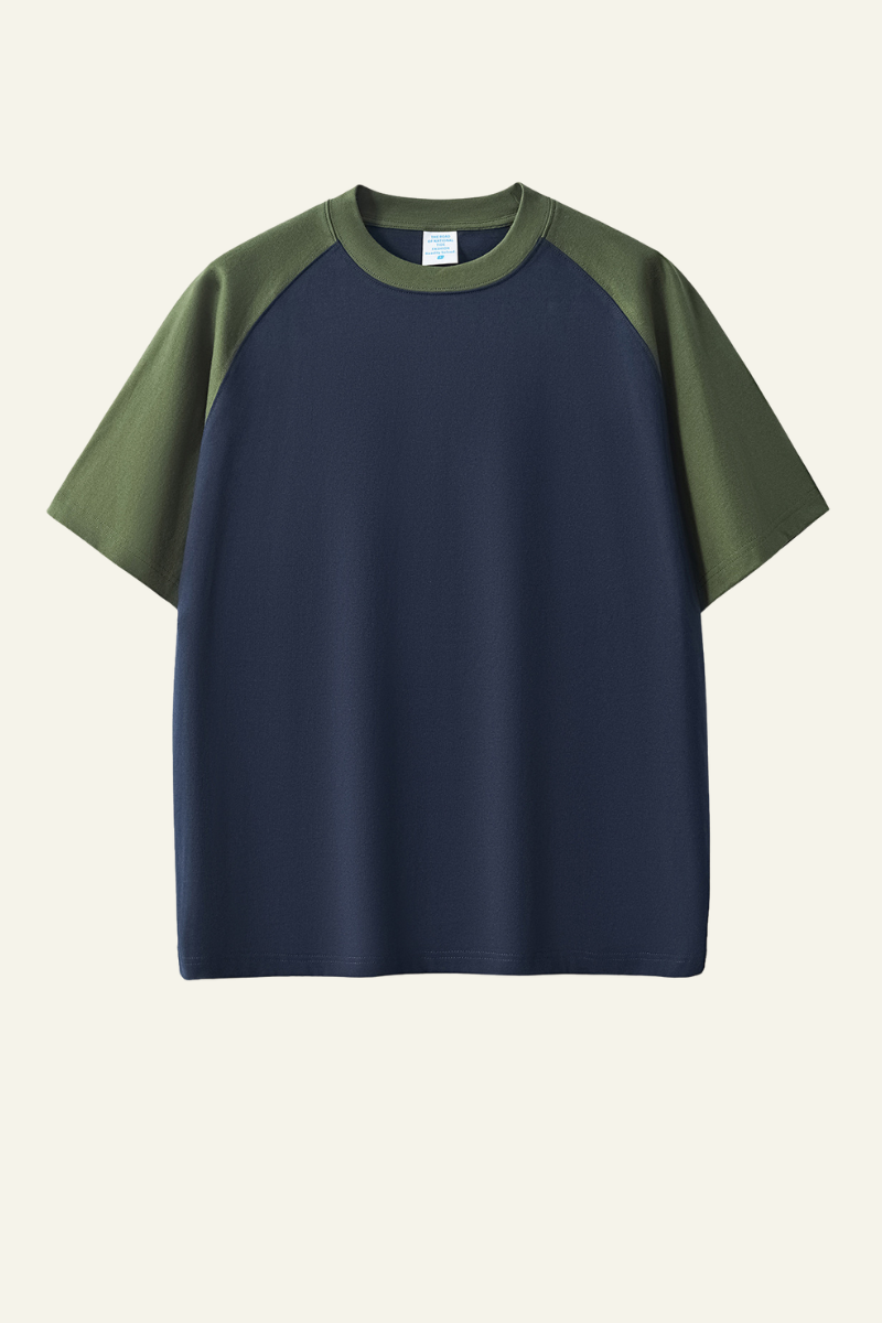 Men's  Cotton Color-Blocked Relaxed T-shirt.