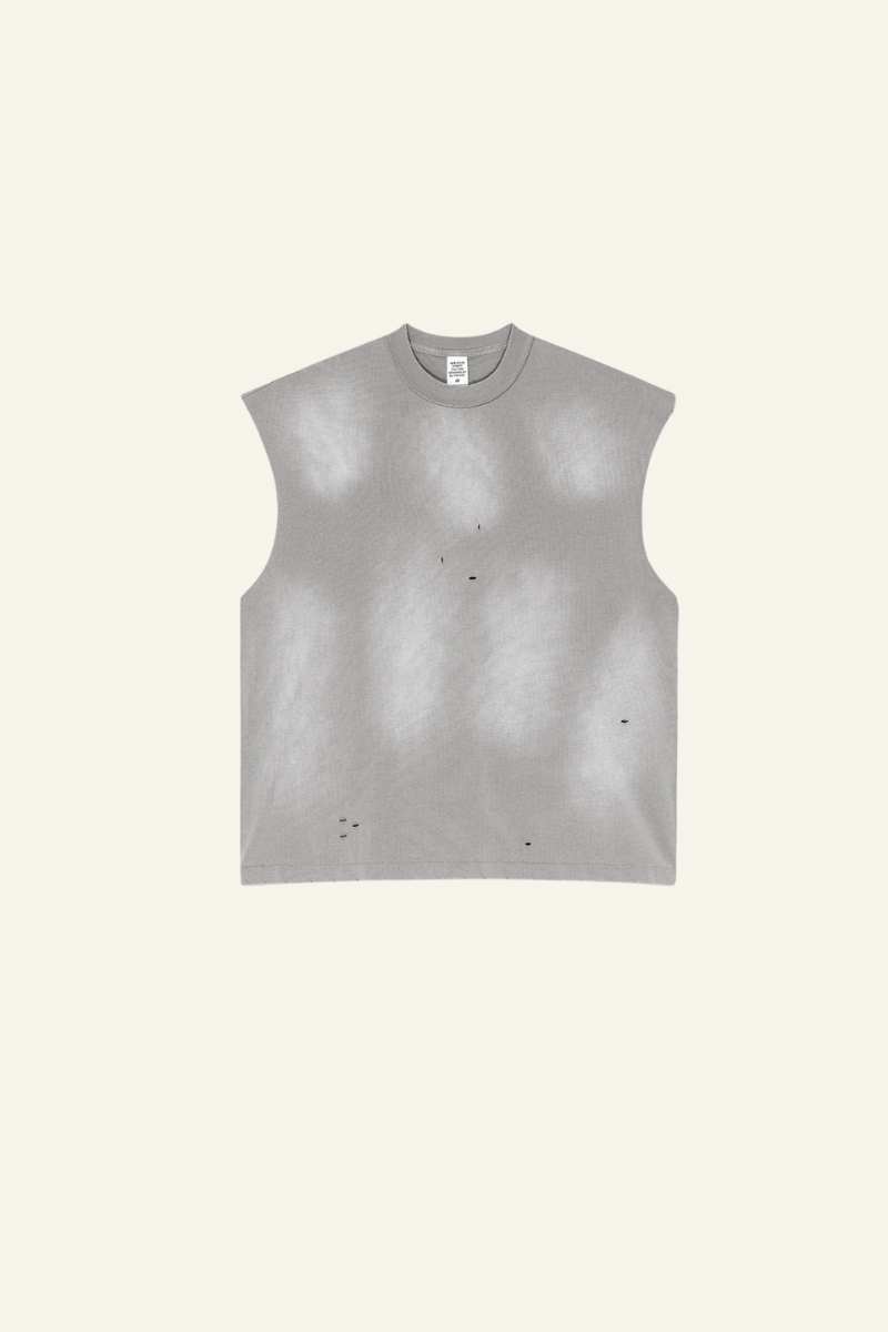 Women's Oversize Vintage Gradient Cotton Sleeveless T-shirt
