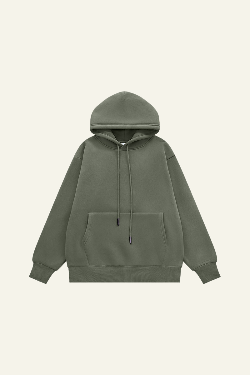 Men's Streetwear Fleece-lined Front Pocket Hoodie
