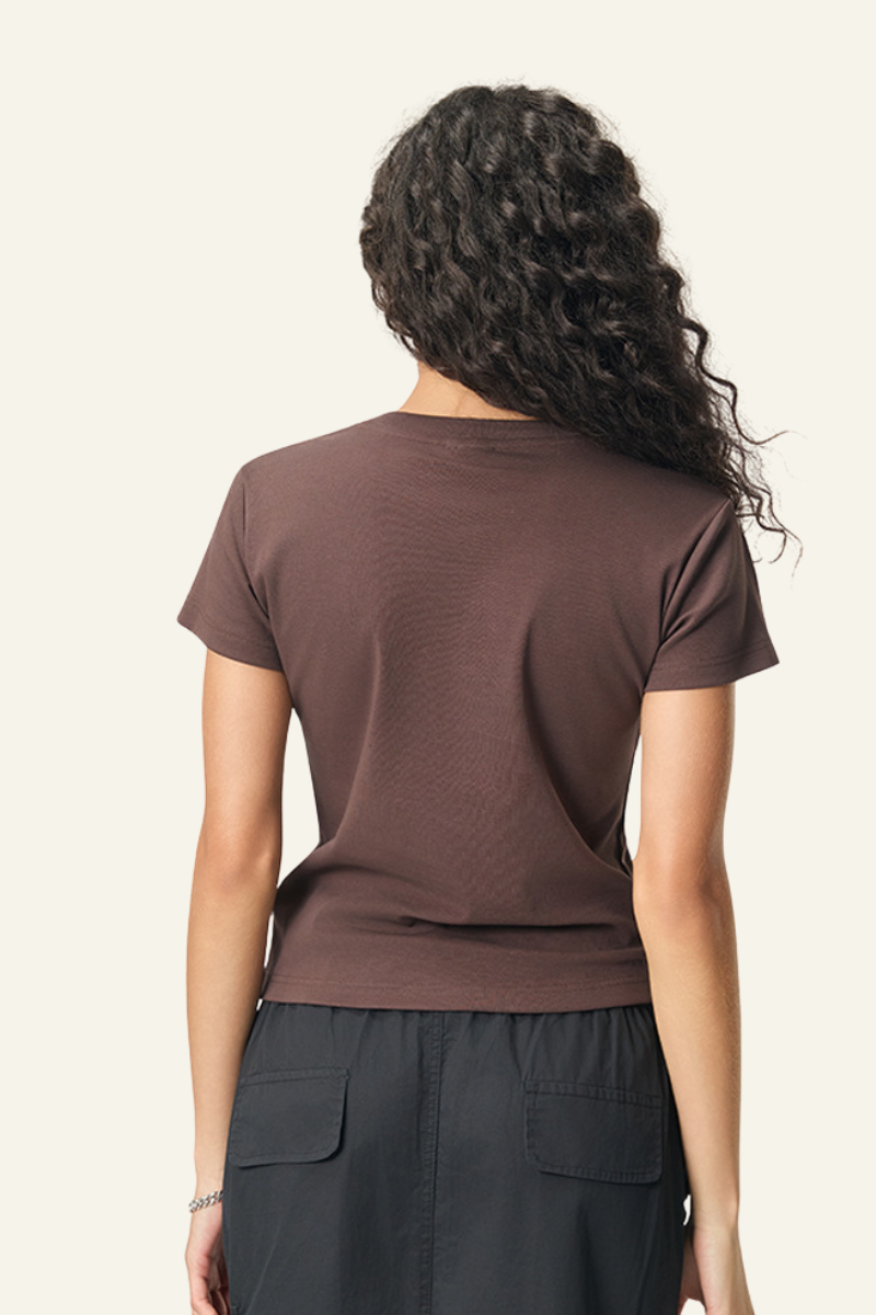 Women's Straight-shouldered spicy short-sleeved T-shirt