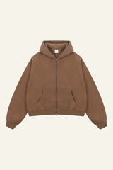 Women's Streetwear Two-Way Zipper Hooded Jacket