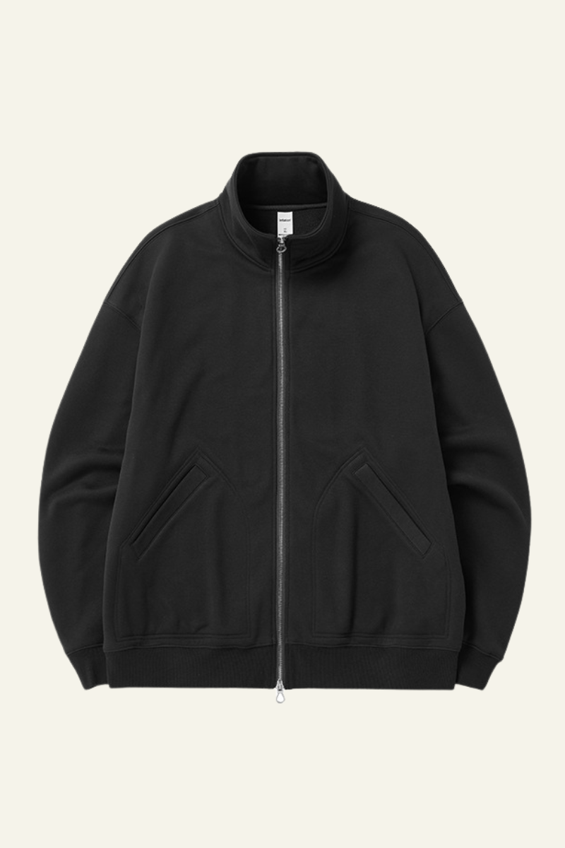 Men's Streetwear Stand Collar Fleece-lined Jacket